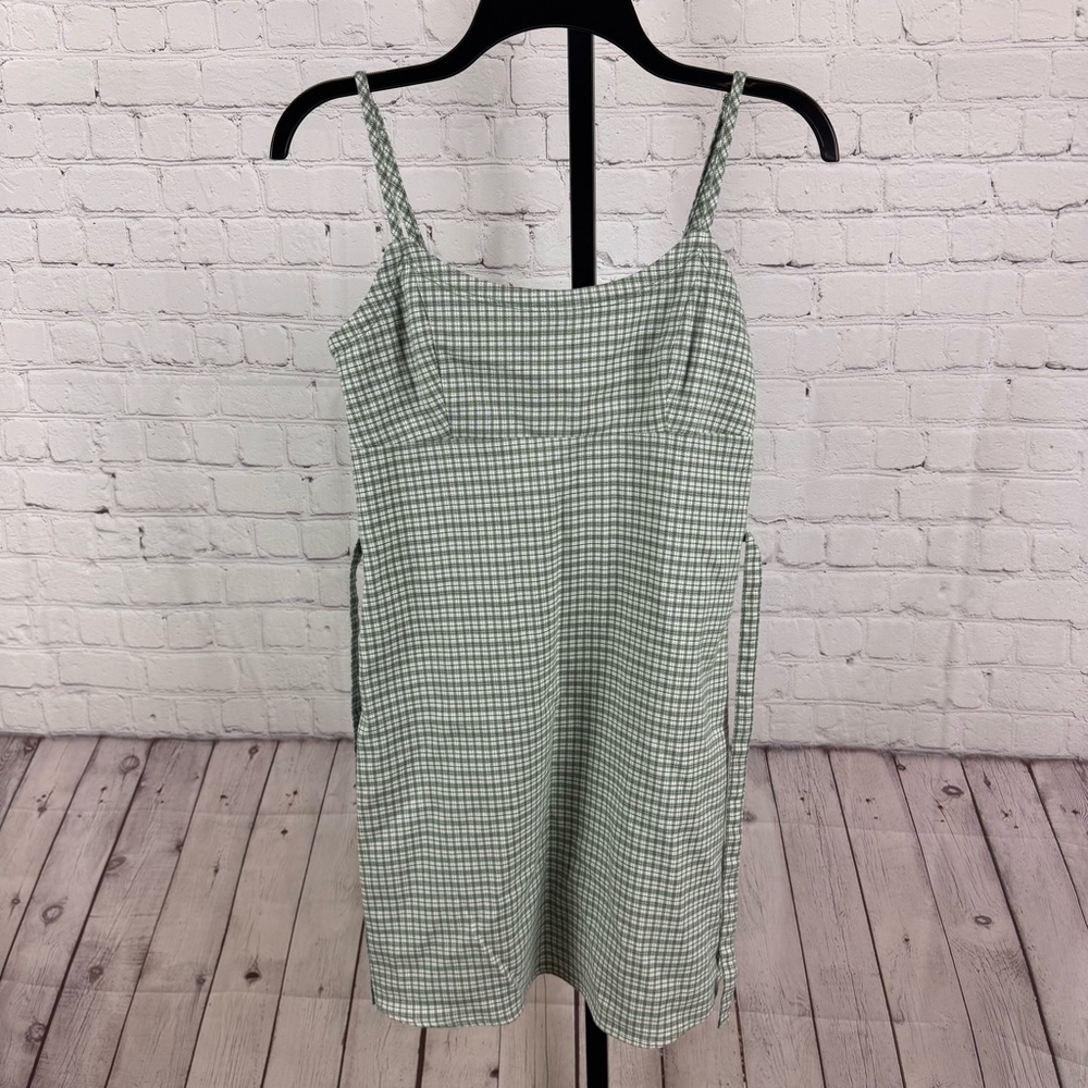John Galt Brandy Melville Green Plaid Y2K Shift Mini Dress